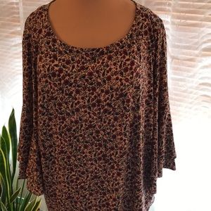 Context For Lord & Taylor 2X small flower print flutter sleeve blouse